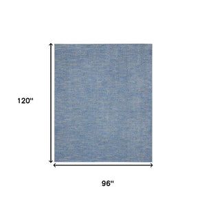 HomeRoots 8' X 10' Stylish Blue and Gray Indoor/Outdoor Area Rug for Versatile Contemporary Spaces, Durable Design 479472