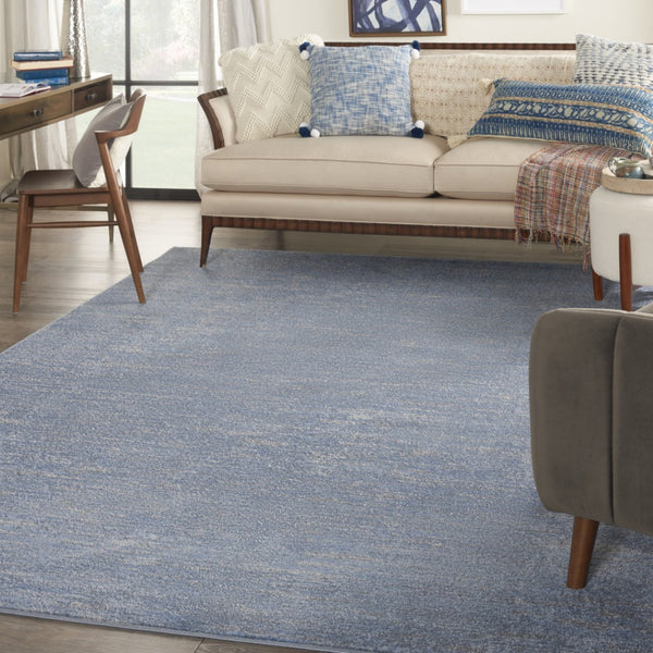 HomeRoots 8' X 10' Stylish Blue and Gray Indoor/Outdoor Area Rug for Versatile Contemporary Spaces, Durable Design 479472
