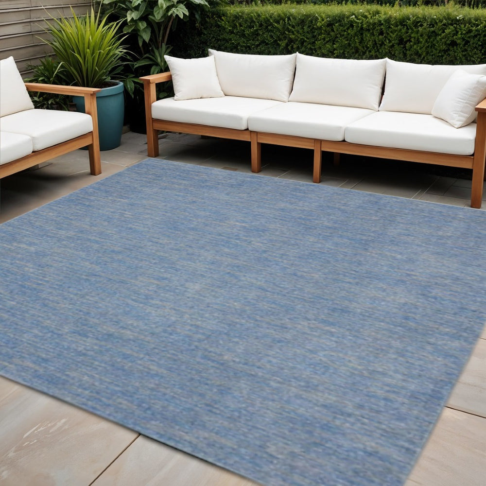 HomeRoots 9' Versatile Blue and Gray Area Rug for Indoor and Outdoor Spaces – Durable, Stylish, Easy Care! 479473