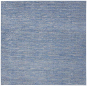 Homeroots 9' X 9' Blue And Grey Square Striped Non Skid Indoor Outdoor Area Rug  Polypropylene 479473