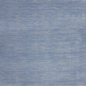Homeroots 9' X 9' Blue And Grey Square Striped Non Skid Indoor Outdoor Area Rug  Polypropylene 479473