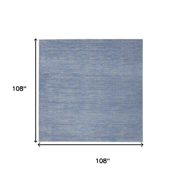HomeRoots 9' Versatile Blue and Gray Area Rug for Indoor and Outdoor Spaces – Durable, Stylish, Easy Care! 479473