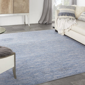 HomeRoots 9' Versatile Blue and Gray Area Rug for Indoor and Outdoor Spaces – Durable, Stylish, Easy Care! 479473