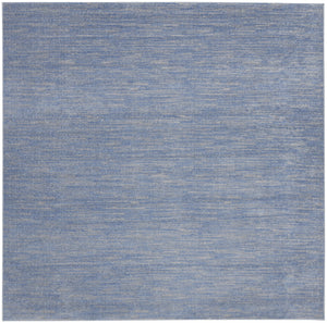 Homeroots 9' X 9' Blue And Grey Square Striped Non Skid Indoor Outdoor Area Rug  Polypropylene 479473