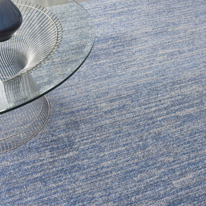 Homeroots 9' X 9' Blue And Grey Square Striped Non Skid Indoor Outdoor Area Rug  Polypropylene 479473