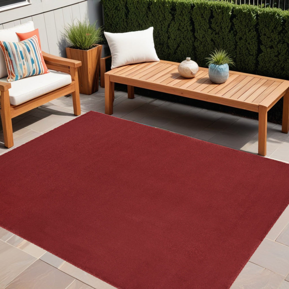 Homeroots 5' X 7' Brick Red Stain Resistant Indoor Outdoor Area Rug  Polypropylene 479479
