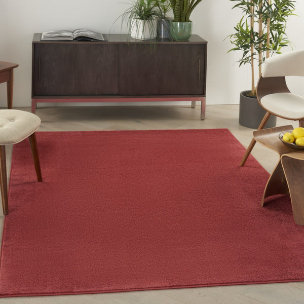 HomeRoots 6' X 9' Versatile Brick Red Stain-Resistant Area Rug for Indoor & Outdoor Spaces, Easy Care! 479480