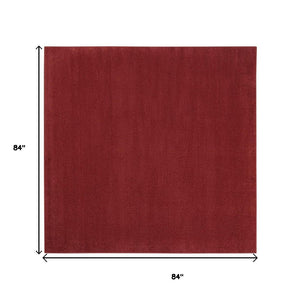 HomeRoots 7' Brick Red Square Area Rug – Durable, Weather-Resistant Design for Indoor & Outdoor Spaces! 479481