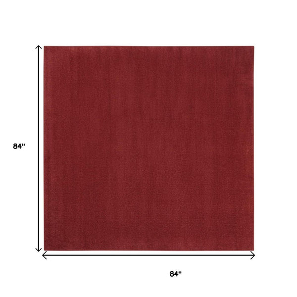 HomeRoots 7' Brick Red Square Area Rug – Durable, Weather-Resistant Design for Indoor & Outdoor Spaces! 479481