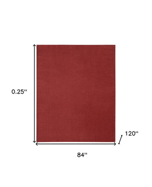 HomeRoots 7' Brick Red Stain Resistant Area Rug – Durable Indoor/Outdoor Design for High-Traffic Spaces 479482