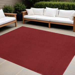 Homeroots 7' X 10' Brick Red Stain Resistant Indoor Outdoor Area Rug  Polypropylene 479482
