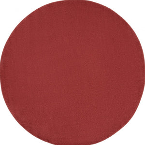 HomeRoots 8' Round Brick Red Area Rug - Durable, Soft, Indoor/Outdoor Mat Perfect for High-Traffic Spaces 479483