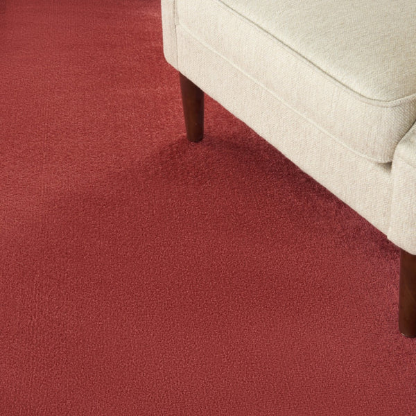 HomeRoots 8' Round Brick Red Area Rug - Durable, Soft, Indoor/Outdoor Mat Perfect for High-Traffic Spaces 479483