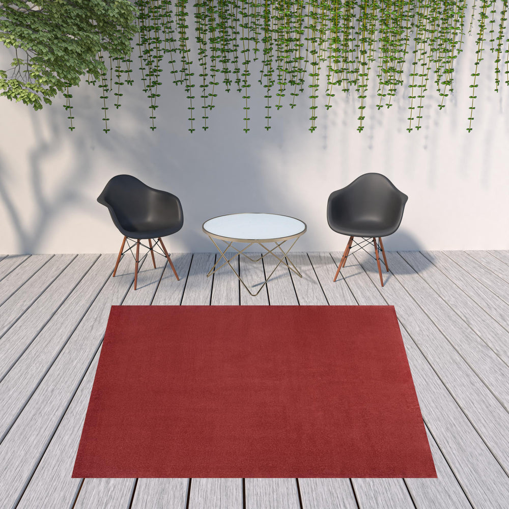 Homeroots 9' X 9' Brick Red Square Non Skid Indoor Outdoor Area Rug  Polypropylene 479485