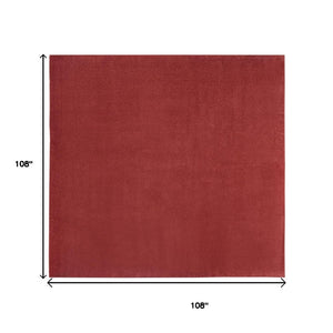 HomeRoots 9' Brick Red Square Area Rug – Durable Indoor/Outdoor Design for Stylish & Low-Maintenance Living Spaces 479485