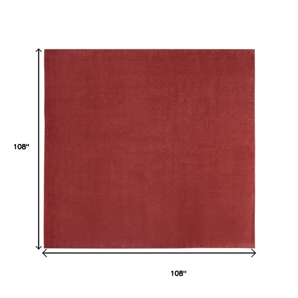 HomeRoots 9' Brick Red Square Area Rug – Durable Indoor/Outdoor Design for Stylish & Low-Maintenance Living Spaces 479485