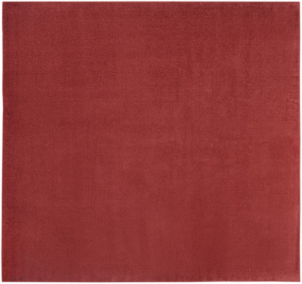HomeRoots 9' Brick Red Square Area Rug – Durable Indoor/Outdoor Design for Stylish & Low-Maintenance Living Spaces 479485