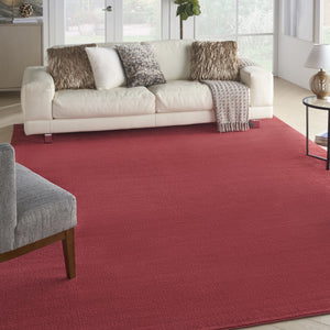 HomeRoots 9' Brick Red Stain Resistant Area Rug – Durable Indoor/Outdoor Design for High-Traffic Spaces 479486