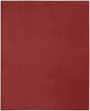 HomeRoots 9' Brick Red Stain Resistant Area Rug – Durable Indoor/Outdoor Design for High-Traffic Spaces 479486