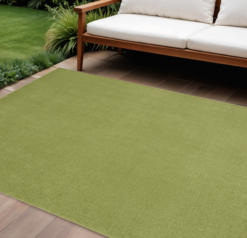 HomeRoots 10' X 14' Green Area Rug - Versatile Indoor/Outdoor Comfort, Durable Design for Every Space Style! 479487