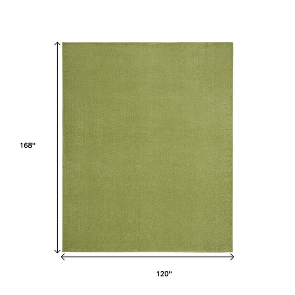 HomeRoots 10' X 14' Green Area Rug - Versatile Indoor/Outdoor Comfort, Durable Design for Every Space Style! 479487