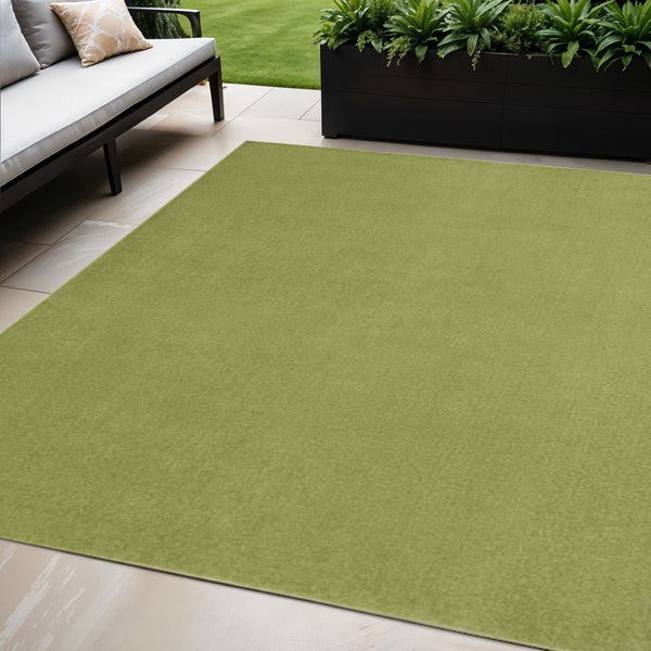 HomeRoots 6' X 9' Green Area Rug - Vibrant, Durable Indoor & Outdoor Carpet for Patios, Porches, and More! 479493