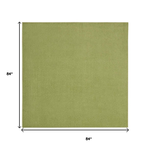 HomeRoots 7' Green Area Rug - Versatile Indoor/Outdoor Comfort for High-Traffic Spaces, Easy Maintenance & Style 479494