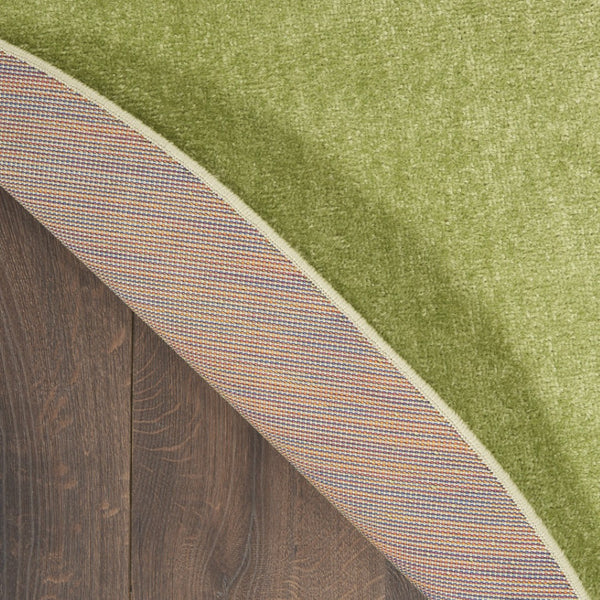 HomeRoots 8' Green Round Area Rug - Durable, Soft, Low-Pile for Indoor/Outdoor Spaces - Pet Friendly & Stylish 479496