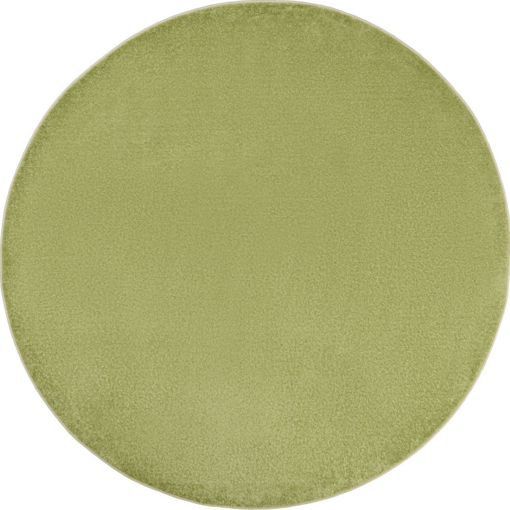 HomeRoots 8' Green Round Area Rug - Durable, Soft, Low-Pile for Indoor/Outdoor Spaces - Pet Friendly & Stylish 479496