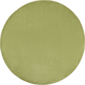HomeRoots 8' Green Round Area Rug - Durable, Soft, Low-Pile for Indoor/Outdoor Spaces - Pet Friendly & Stylish 479496