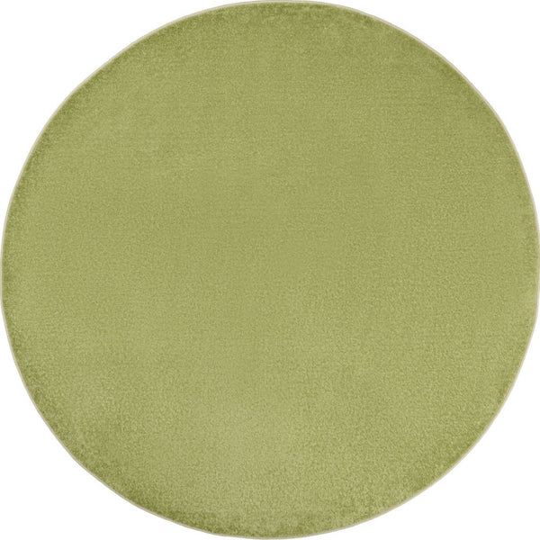 HomeRoots 8' Green Round Area Rug - Durable, Soft, Low-Pile for Indoor/Outdoor Spaces - Pet Friendly & Stylish 479496