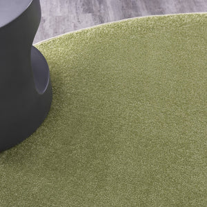HomeRoots 8' Green Round Area Rug - Durable, Soft, Low-Pile for Indoor/Outdoor Spaces - Pet Friendly & Stylish 479496