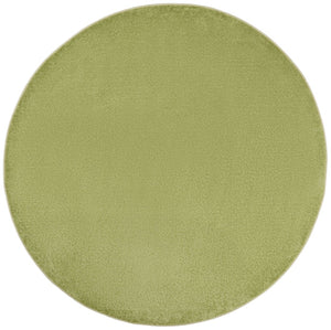 HomeRoots 8' Green Round Area Rug - Durable, Soft, Low-Pile for Indoor/Outdoor Spaces - Pet Friendly & Stylish 479496