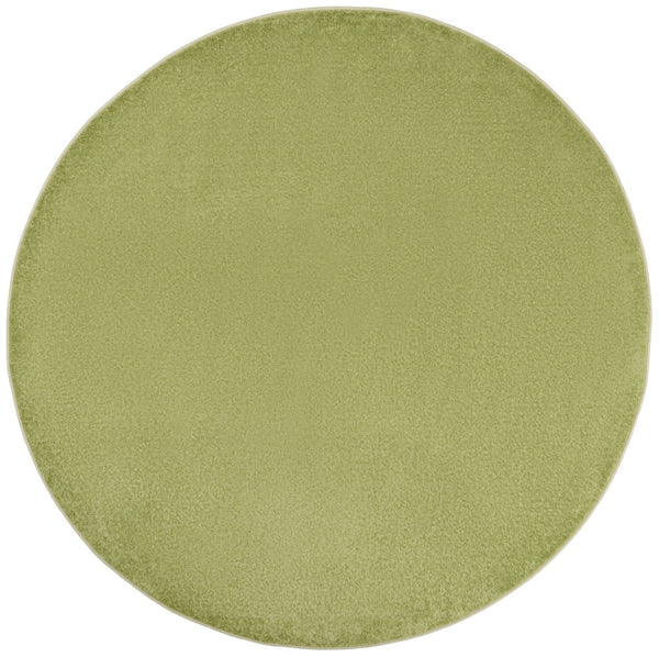 HomeRoots 8' Green Round Area Rug - Durable, Soft, Low-Pile for Indoor/Outdoor Spaces - Pet Friendly & Stylish 479496