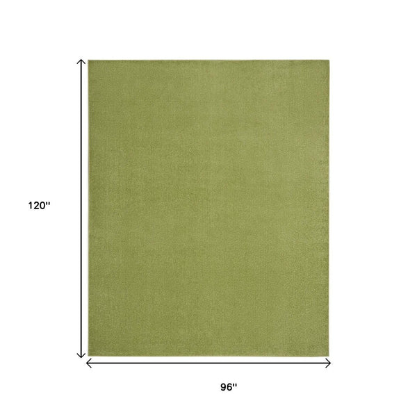 HomeRoots 8' X 10' Green Indoor Outdoor Area Rug - Durable, Pet-Friendly, Versatile Design for All Spaces 479497