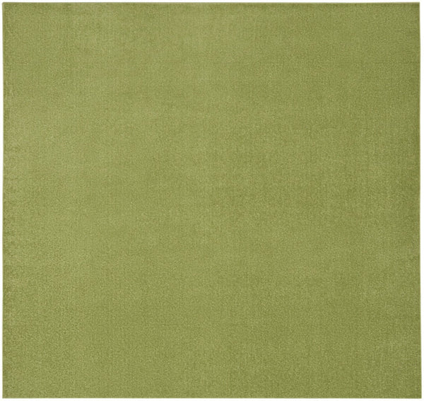 HomeRoots 9' Green Square Area Rug - Versatile Indoor/Outdoor Solution with Soft, Durable, Weather-Resistant Design 479498