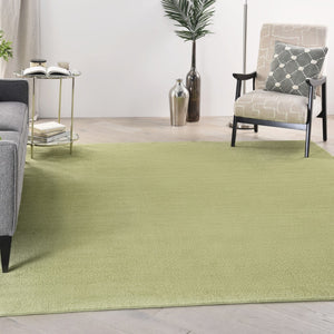 HomeRoots 9' Green Square Area Rug - Versatile Indoor/Outdoor Solution with Soft, Durable, Weather-Resistant Design 479498