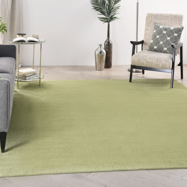 HomeRoots 9' Green Square Area Rug - Versatile Indoor/Outdoor Solution with Soft, Durable, Weather-Resistant Design 479498