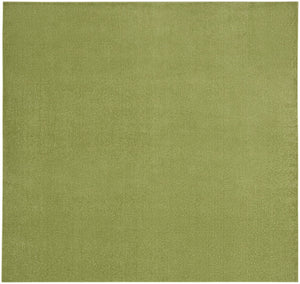 HomeRoots 9' Green Square Area Rug - Versatile Indoor/Outdoor Solution with Soft, Durable, Weather-Resistant Design 479498
