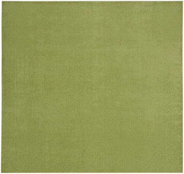 HomeRoots 9' Green Square Area Rug - Versatile Indoor/Outdoor Solution with Soft, Durable, Weather-Resistant Design 479498