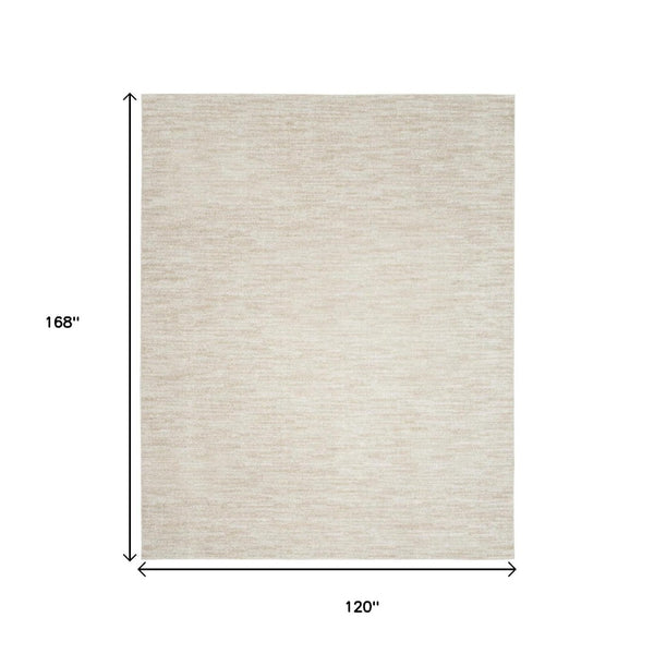 HomeRoots 10' Beige and Ivory Indoor Outdoor Area Rug - Durable, Stylish, Easy-Care for Patios & Living Rooms 479500