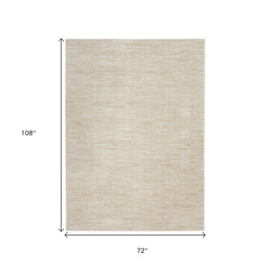 HomeRoots 6' X 9' Beige and Ivory Durable Area Rug - Stylish Indoor/Outdoor Design for High-Traffic Spaces 479506