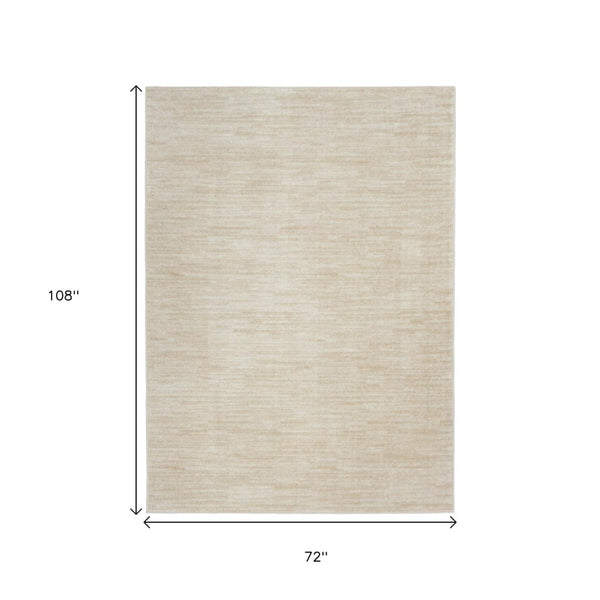 HomeRoots 6' X 9' Beige and Ivory Durable Area Rug - Stylish Indoor/Outdoor Design for High-Traffic Spaces 479506