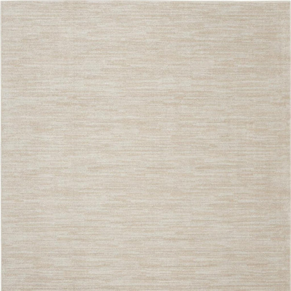 HomeRoots 7' Elegant Beige and Ivory Square Area Rug – Versatile Indoor/Outdoor Design for Any Space 479507