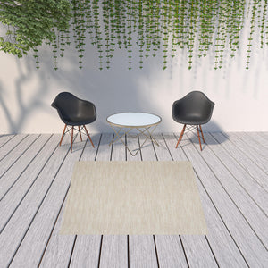 Homeroots 7' X 7' Ivory And Beige Square Non Skid Indoor Outdoor Area Rug  Polypropylene 479507