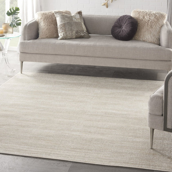 HomeRoots 7' Elegant Beige and Ivory Square Area Rug – Versatile Indoor/Outdoor Design for Any Space 479507