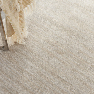 HomeRoots 7' Elegant Beige and Ivory Square Area Rug – Versatile Indoor/Outdoor Design for Any Space 479507