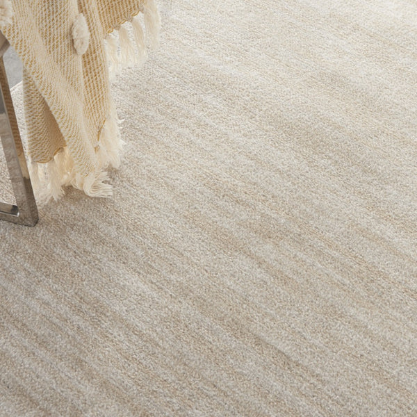 HomeRoots 7' Elegant Beige and Ivory Square Area Rug – Versatile Indoor/Outdoor Design for Any Space 479507