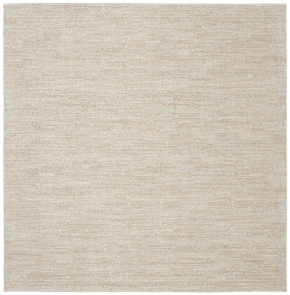 HomeRoots 7' Elegant Beige and Ivory Square Area Rug – Versatile Indoor/Outdoor Design for Any Space 479507