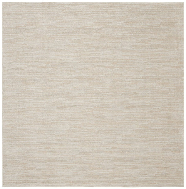 HomeRoots 7' Elegant Beige and Ivory Square Area Rug – Versatile Indoor/Outdoor Design for Any Space 479507